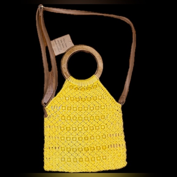 Handbags - NWT NEW BOHO YELLOW CROCHET CUSTOM PURSE BAG